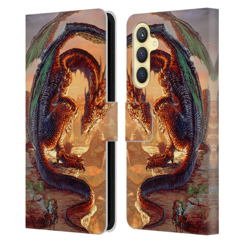 Ed Beard Jr Dragons Bravery Misplaced Leather Book Wallet Case Cover For Samsung Galaxy S23 FE 5G