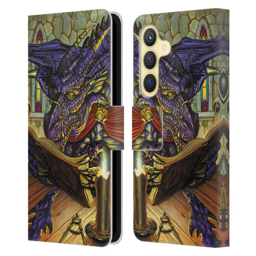 Ed Beard Jr Dragons A Good Book Leather Book Wallet Case Cover For Samsung Galaxy S24 5G