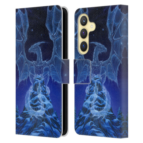 Ed Beard Jr Dragons Winter Spirit Leather Book Wallet Case Cover For Samsung Galaxy S24 5G