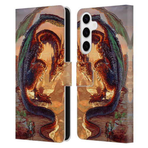 Ed Beard Jr Dragons Bravery Misplaced Leather Book Wallet Case Cover For Samsung Galaxy S24+ 5G