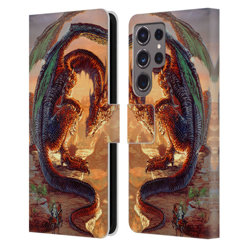 Ed Beard Jr Dragons Bravery Misplaced Leather Book Wallet Case Cover For Samsung Galaxy S24 Ultra 5G