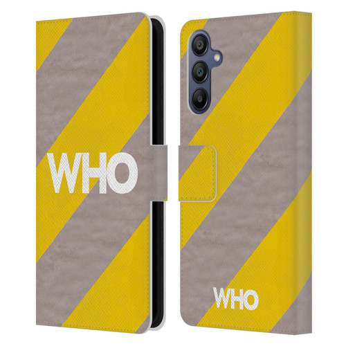 The Who 2019 Album Yellow Diagonal Stripes Leather Book Wallet Case Cover For Samsung Galaxy A15