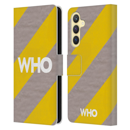 The Who 2019 Album Yellow Diagonal Stripes Leather Book Wallet Case Cover For Samsung Galaxy S23 FE 5G