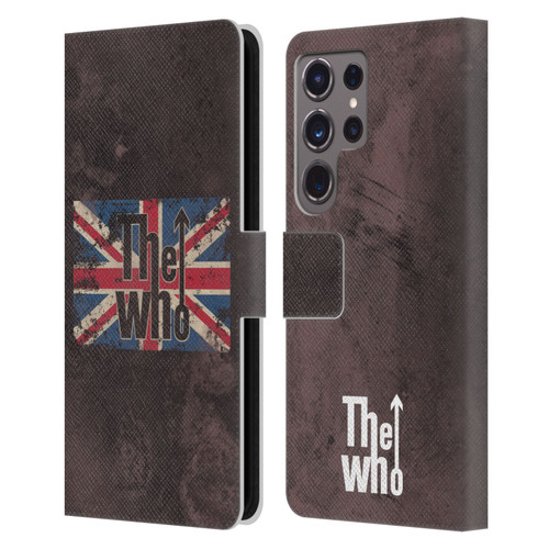 The Who Band Art Union Jack Distressed Look Leather Book Wallet Case Cover For Samsung Galaxy S24 Ultra 5G