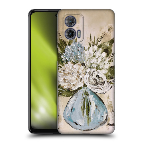 Haley Bush Floral Painting Blue And White Vase Soft Gel Case for Motorola Moto G73 5G