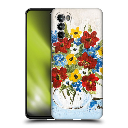 Haley Bush Floral Painting Patriotic Soft Gel Case for Motorola Moto G82 5G