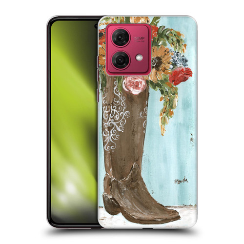 Haley Bush Floral Painting Boot Soft Gel Case for Motorola Moto G84 5G