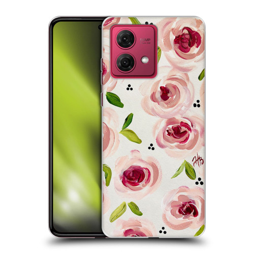 Haley Bush Floral Painting Pink Pattern Soft Gel Case for Motorola Moto G84 5G