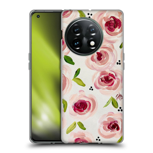 Haley Bush Floral Painting Pink Pattern Soft Gel Case for OnePlus 11 5G