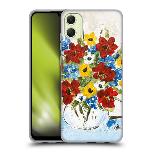 Haley Bush Floral Painting Patriotic Soft Gel Case for Samsung Galaxy A05