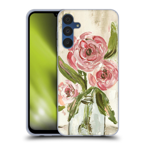 Haley Bush Floral Painting Pink Vase Soft Gel Case for Samsung Galaxy A15