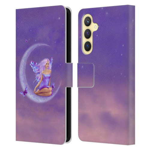 Rachel Anderson Pixies Lavender Moon Leather Book Wallet Case Cover For Samsung Galaxy S23 FE 5G