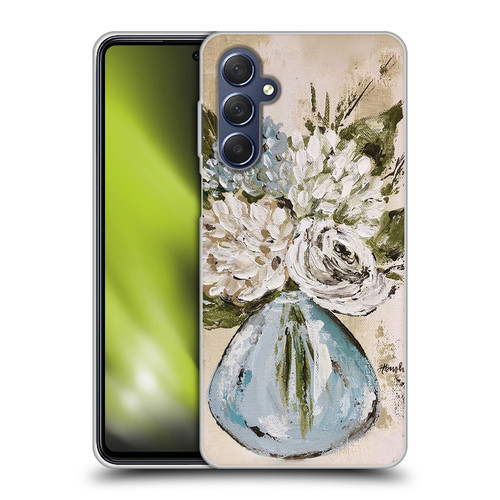 Haley Bush Floral Painting Blue And White Vase Soft Gel Case for Samsung Galaxy M54 5G
