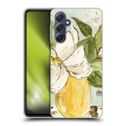 Haley Bush Floral Painting Magnolia Yellow Vase Soft Gel Case for Samsung Galaxy M54 5G