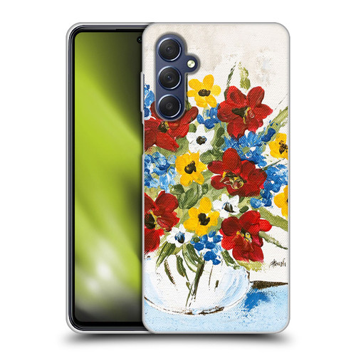 Haley Bush Floral Painting Patriotic Soft Gel Case for Samsung Galaxy M54 5G