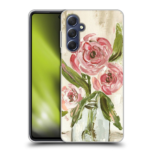 Haley Bush Floral Painting Pink Vase Soft Gel Case for Samsung Galaxy M54 5G