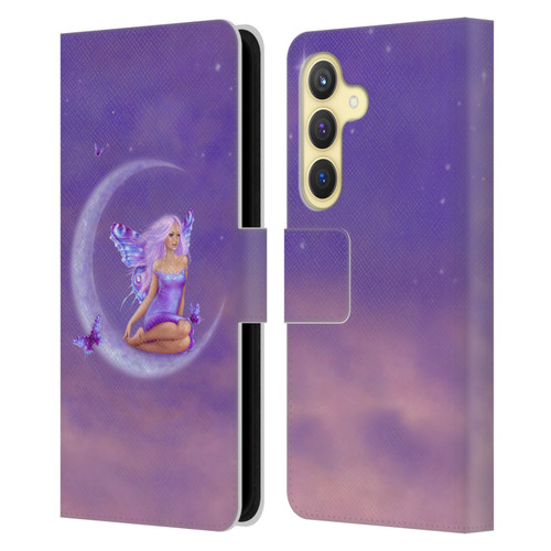 Rachel Anderson Pixies Lavender Moon Leather Book Wallet Case Cover For Samsung Galaxy S24 5G