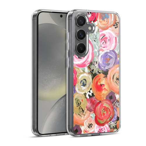 Haley Bush Floral Painting Colorful Soft Gel Case for Samsung Galaxy S24 5G & MagSafe