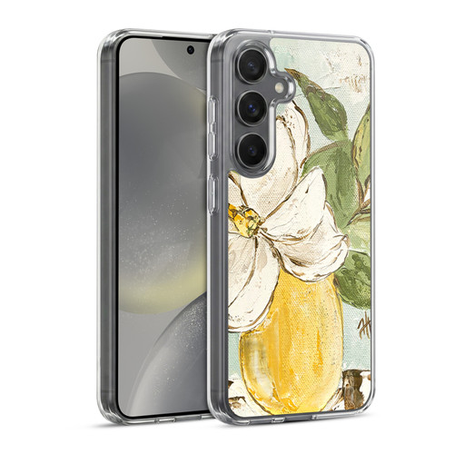 Haley Bush Floral Painting Magnolia Yellow Vase Soft Gel Case for Samsung Galaxy S24 5G & MagSafe