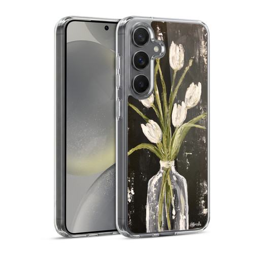 Haley Bush Floral Painting White Tulips In Glass Jar Soft Gel Case for Samsung Galaxy S24 5G & MagSafe