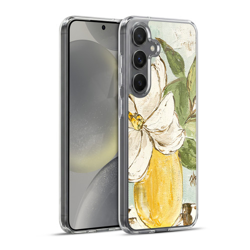 Haley Bush Floral Painting Magnolia Yellow Vase Soft Gel Case for Samsung Galaxy S24+ 5G & MagSafe