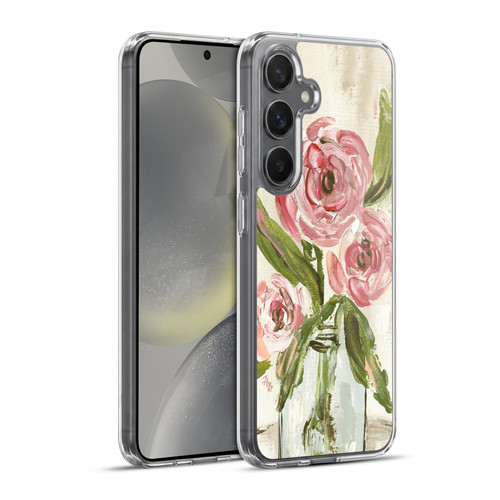 Haley Bush Floral Painting Pink Vase Soft Gel Case for Samsung Galaxy S24+ 5G & MagSafe