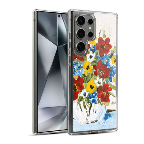 Haley Bush Floral Painting Patriotic Soft Gel Case for Samsung Galaxy S24 Ultra 5G & MagSafe