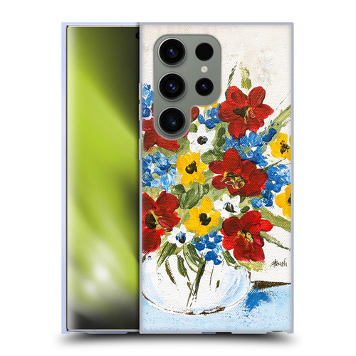 Haley Bush Floral Painting Patriotic Soft Gel Case for Samsung Galaxy S24 Ultra 5G