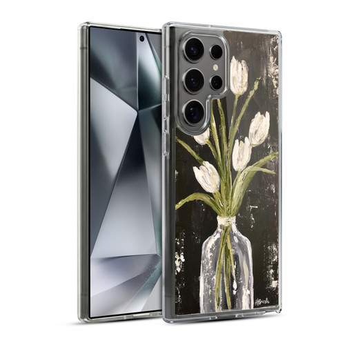 Haley Bush Floral Painting White Tulips In Glass Jar Soft Gel Case for Samsung Galaxy S24 Ultra 5G & MagSafe