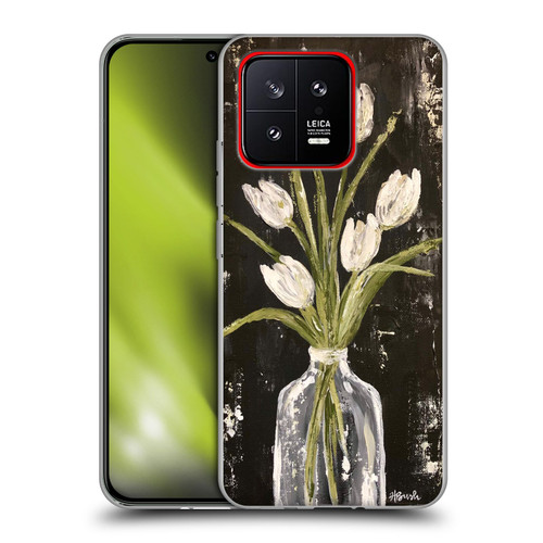 Haley Bush Floral Painting White Tulips In Glass Jar Soft Gel Case for Xiaomi 13 5G
