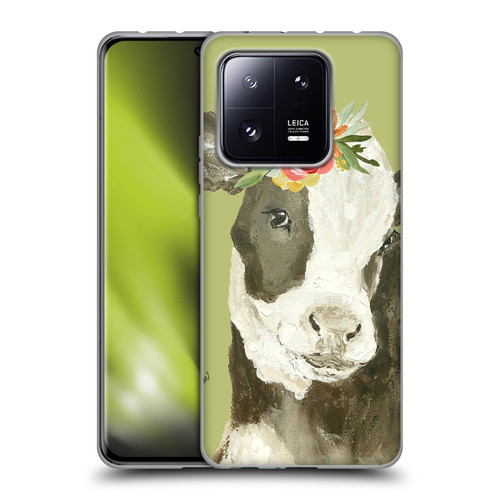 Haley Bush Floral Painting Holstein Cow Soft Gel Case for Xiaomi 13 Pro 5G