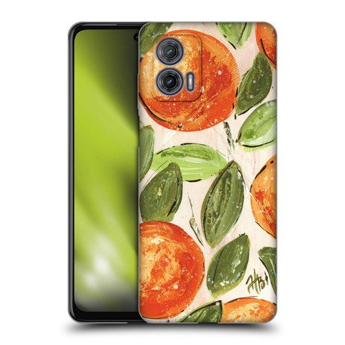 Haley Bush Pattern Painting Orange Splash Soft Gel Case for Motorola Moto G73 5G