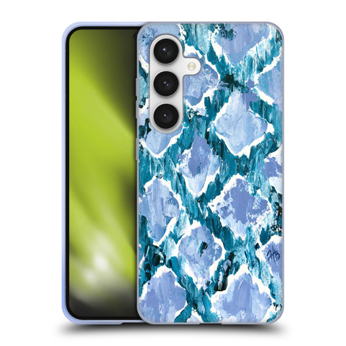 Haley Bush Pattern Painting Blue Diamond Soft Gel Case for Samsung Galaxy S24 5G