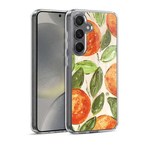 Haley Bush Pattern Painting Orange Splash Soft Gel Case for Samsung Galaxy S24 5G & MagSafe