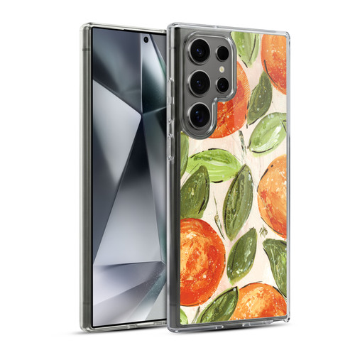 Haley Bush Pattern Painting Orange Splash Soft Gel Case for Samsung Galaxy S24 Ultra 5G & MagSafe