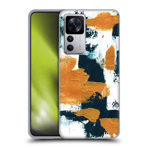 Haley Bush Pattern Painting Abstract Navy Gold White Soft Gel Case for Xiaomi 12T 5G / 12T Pro 5G / Redmi K50 Ultra 5G