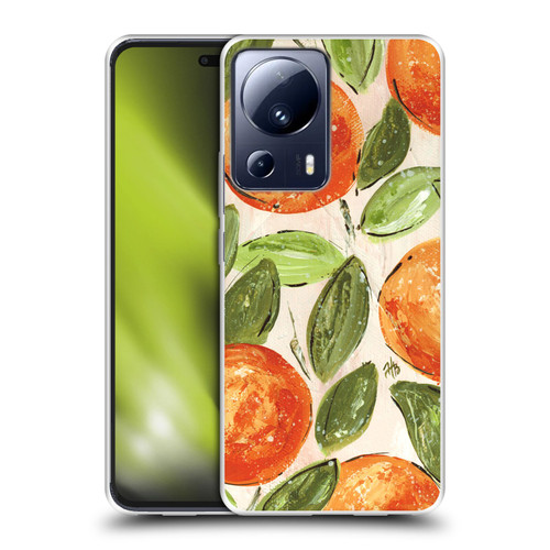 Haley Bush Pattern Painting Orange Splash Soft Gel Case for Xiaomi 13 Lite 5G