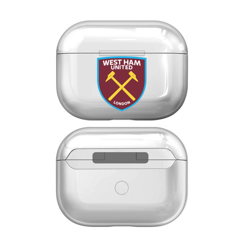 West Ham United FC Crest Logo Plain Clear Hard Crystal Cover Case for Apple AirPods Pro 2 Charging Case