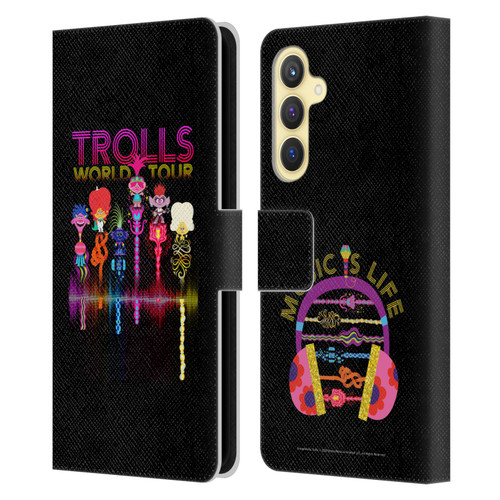 Trolls World Tour Key Art Artwork Leather Book Wallet Case Cover For Samsung Galaxy S23 FE 5G