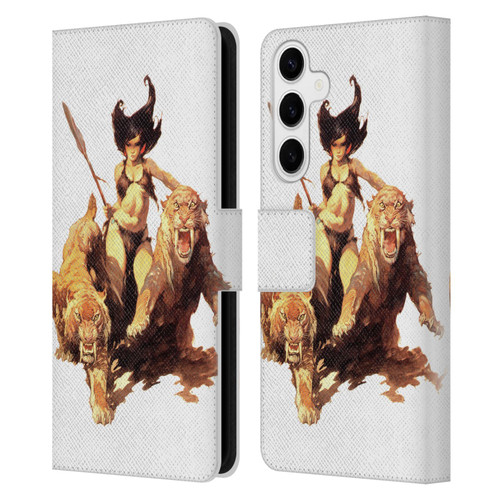 Frank Frazetta Fantasy The Huntress Leather Book Wallet Case Cover For Samsung Galaxy S24+ 5G