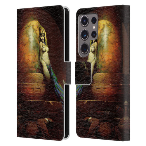 Frank Frazetta Fantasy Egyptian Queen Leather Book Wallet Case Cover For Samsung Galaxy S24 Ultra 5G
