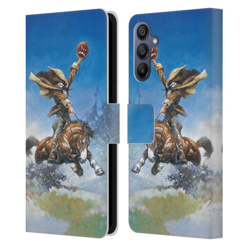 Frank Frazetta Medieval Fantasy Headless Horseman Leather Book Wallet Case Cover For Samsung Galaxy A15