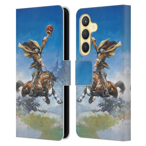 Frank Frazetta Medieval Fantasy Headless Horseman Leather Book Wallet Case Cover For Samsung Galaxy S24 5G