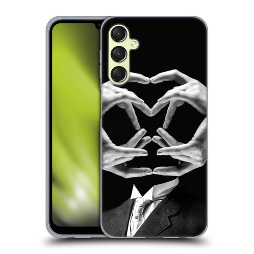 LouiJoverArt Black And White Mr Handy Man Soft Gel Case for Samsung Galaxy A24 4G / M34 5G