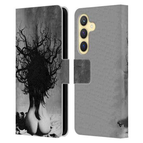 LouiJoverArt Black And White She Oak Leather Book Wallet Case Cover For Samsung Galaxy S24 5G