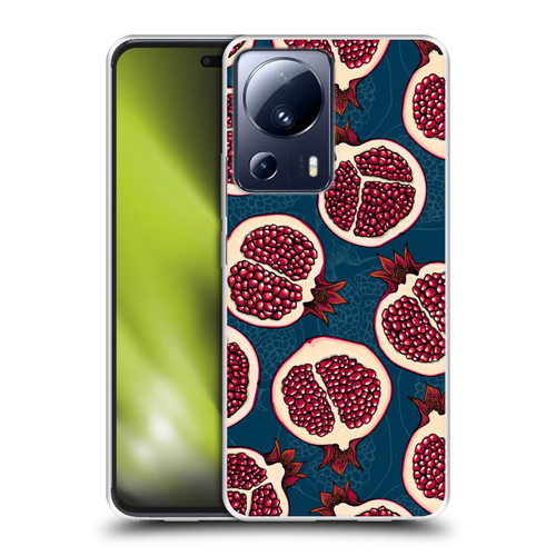 Katerina Kirilova Fruits & Foliage Patterns Pomegranate Slices Soft Gel Case for Xiaomi 13 Lite 5G