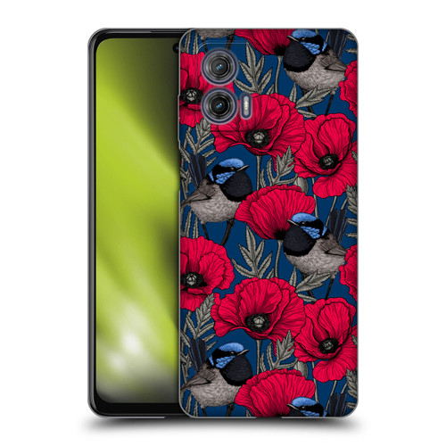 Katerina Kirilova Floral Patterns Fairy Wrens & Poppies Soft Gel Case for Motorola Moto G73 5G