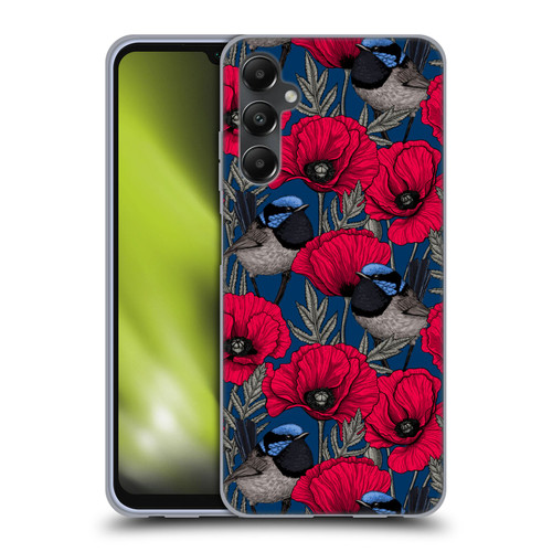 Katerina Kirilova Floral Patterns Fairy Wrens & Poppies Soft Gel Case for Samsung Galaxy A05s