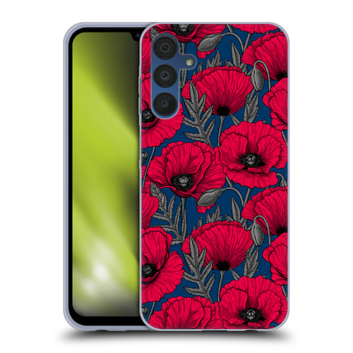 Katerina Kirilova Floral Patterns Night Poppy Garden Soft Gel Case for Samsung Galaxy A15