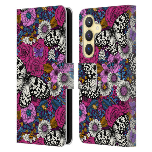 Katerina Kirilova Floral Patterns Colorful Garden Leather Book Wallet Case Cover For Samsung Galaxy S24 5G